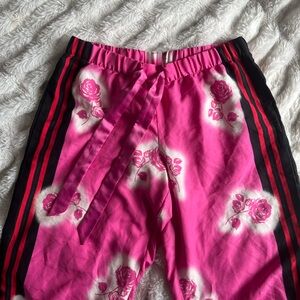 Victoria's Secret Hot Pink Floral pajama pants